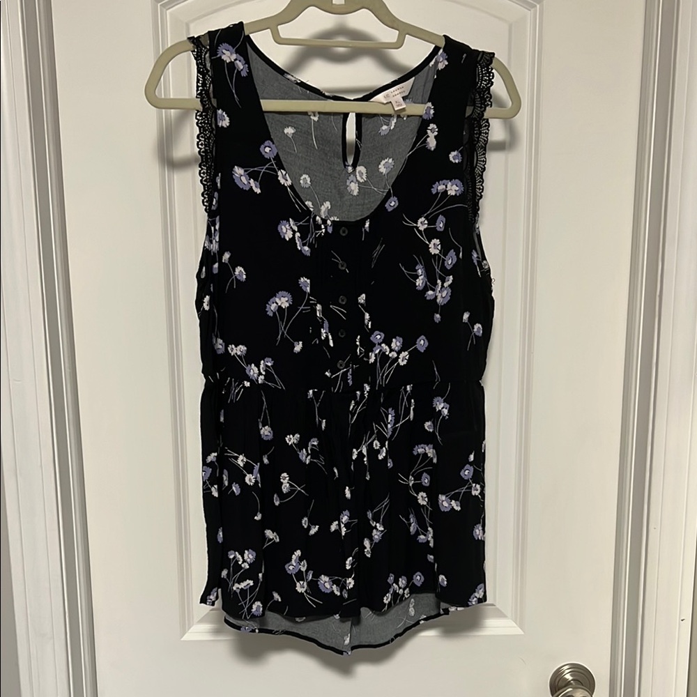 LC Lauren Conrad Black and Purple Blouse